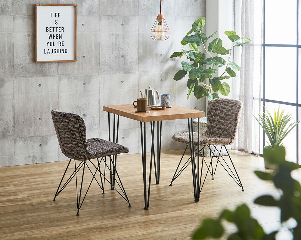 ダイニングテーブルセット モダン 北欧 椅子 ダイニングチェア 75×55 2人 小さい 小さめ コンパクト 一人暮らし スリム ミニ アイアン 脚 西海岸 ヴ...