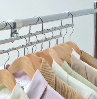 ハンガーラック 低い 段違い 増量用 金具 ワイド 伸縮 シルバー ( パイプハンガー コートハンガー 衣類収納 ポールハンガー 物干し 部屋干し ) 送料込