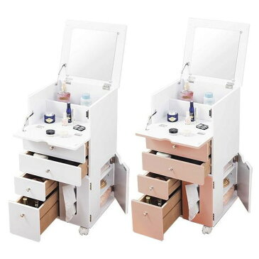 ミニドレッサー 化粧台 ワゴン ボックス 完成品 組立不要 安い ミラー 木製 鏡台 おしゃれ ロータイプ コンパクト ミニ 姿見 ドレッサー キャビネット キャスター アクセサリー 収納 ラック プリンセス 姫系 アンティーク 北欧 かわいい 子供 一面鏡 ホワイト 白