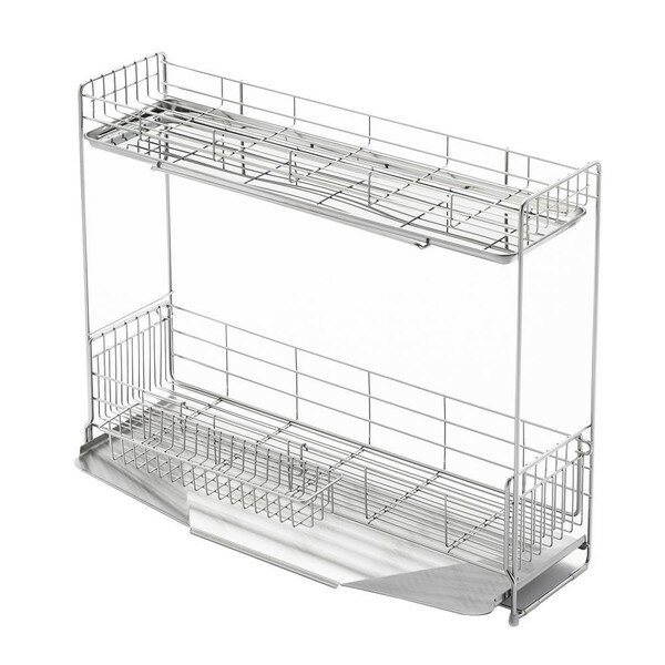 水切りかご 水切り 水切りカゴ 水切りトレー 水切りラック 水切り棚 コップ 皿 流し台 流し シンク上 2段 大容量 ステンレス すきま すき間 隙間 収納 ...