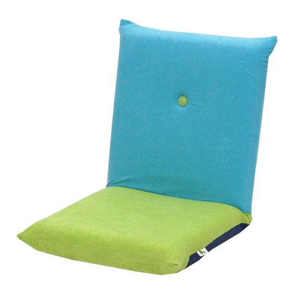 座椅子 リクライニングチェア 低い 椅子 一人暮らし コンパクト ローチェア こたつ おしゃれ 1人掛け 一人掛け ブルー×グリーン