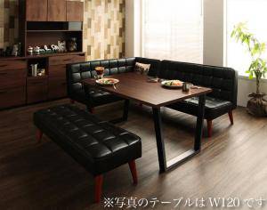 ダイニングテーブルセット 6人用 コーナーソファー L字 l型 ベンチ 椅子 おしゃれ 安い 食卓 レザー 合皮 カウチ 4点 ( 机 ソファ1 左肘ソファ1 長椅子1 ) 幅150 西海岸 ヴィンテージ インダストリアル レトロ 高さ65 ロータイプ 低め ウォールナット 大きい