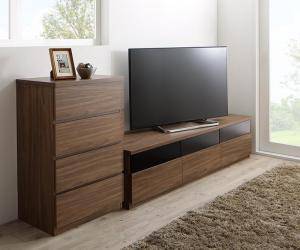 テレビ台 ローボード テレビボード + チェスト タンス 洋服ダンス 木製 衣類 収納 一人暮らし 家具 セット 新生活 応接間 サイドボード リビングボード ...