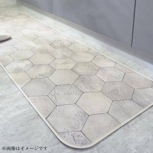 キッチンマット 拭ける おしゃれ 防水 フローリング 夏 涼しい 冷感 滑り止め 台所 ロング 撥水 長い 幅広 滑らない 長方形 ( 60×180 ) 日本製 アンティーク アジアン ペルシャ風 エスニック クラッシック 幾何学 大理石風 クッションフロア ビニール 吸着 ずれないのサムネイル