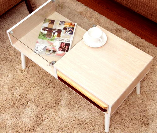 センターテーブル ローテーブル 棚付き ディスプレイ リビングテーブル ホワイト 白 【 ガラステーブル ガラス ダイニングテーブル ちゃぶ台 サイドテーブル ...