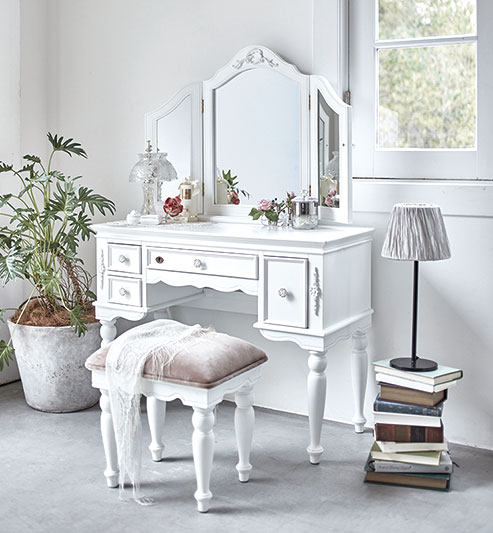 ドレッサー 3面 椅子 セット テーブル 化粧台 コスメ 鏡台 机 収納 姿見 コンパクト ミニ 北欧 アンティーク かわいい 姫系 ジュエリー アクセサリー ...