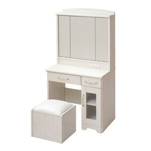 あす楽 ドレッサー テーブル デスク一体型 化粧台 コスメ 鏡台 机兼用 収納 姿見 収納椅子付き イス スツール 三面鏡 3面鏡 コンセント コンパクト ミニ...