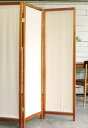 パーテーション 和風 アジアン 木製 帆布 3連 ブラウン 茶色 【 パーティション 間仕切り 屏風 スクリーン ボード パネル 衝立 コロナ ウイルス 対策 ...