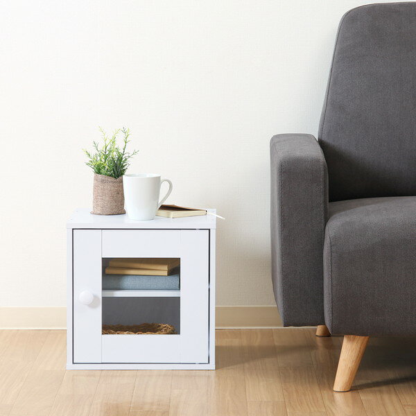 ミニ食器棚 ガラス扉付き 本棚 2段 おしゃれ 北欧 安い キッチン ラック 木製 カウンター上 収納 卓上 カラーボックス カップボード 薄型 薄い ロータイ...