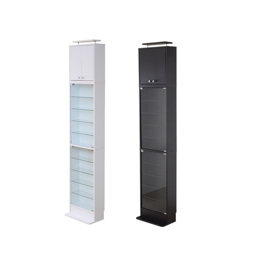 あす楽 コレクションケース ラック ガラス棚 キャビネット 大型 木製 10段 縦長 頑丈 業務用 扉 薄型 ハイタイプ 上置き 地震 耐震 転倒防止 つっぱり...