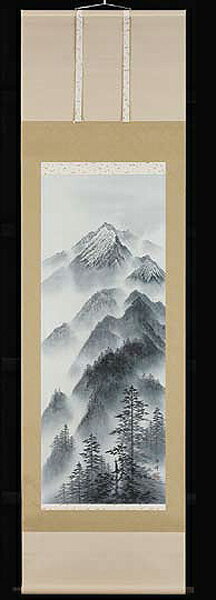 掛け軸　水墨山水　山田白峰　美術年鑑掲載作家　尺五　掛軸　全国送料無料【smtb-k】【ky】(3)