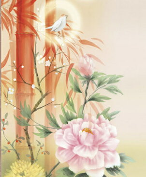 掛け軸 開運 吉祥百花繚乱図 片山観雪/掛軸 特別価格商品 送料無料