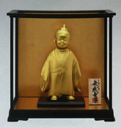 送料無料　無我童子　中　新ゴールド　雑貨　置物　象　床の間