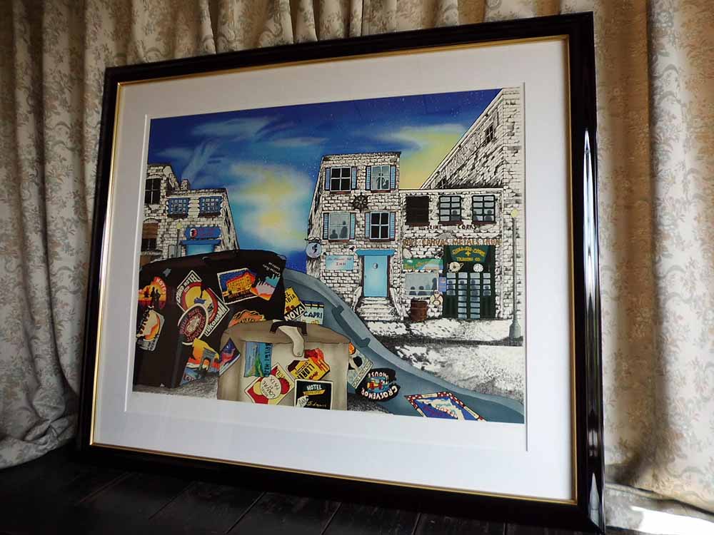 絵画 リネア・パーゴラ 街並み 版画/ジークレー 全国送料無料