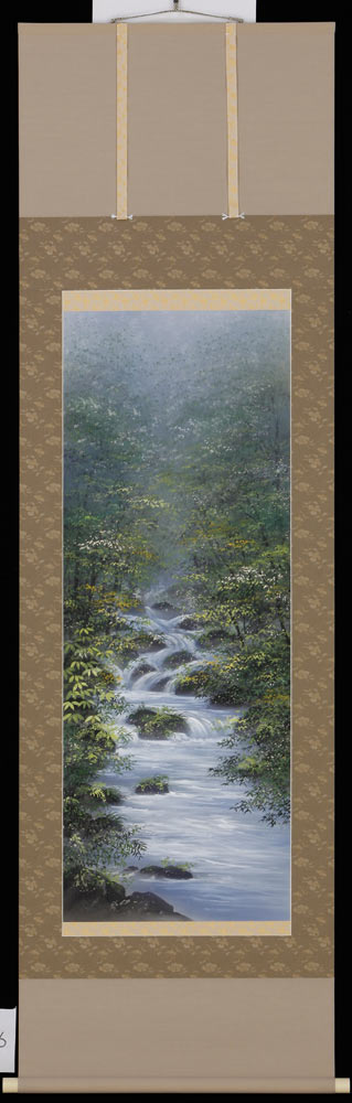 掛け軸　奥入瀬（夏）　野川 観　掛軸　全国送料無料　【smtb-k】【ky】