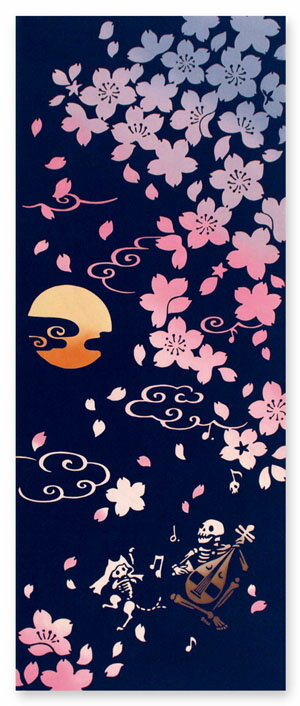 送料無料　手ぬぐい　kenema　琵琶弾く白骨　送料無料