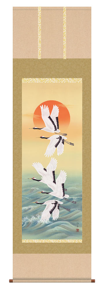 掛け軸　旭日飛翔　小野洋舟　掛軸　全国送料無料　【smtb-k】【ky】