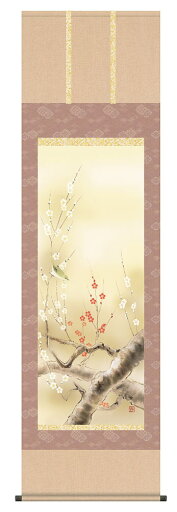 掛け軸 四季花鳥 紅白梅に鶯 北山歩生 掛軸 全国送料無料 【smtb-k】【ky】 掛け軸 四季花鳥 紅白梅に鶯 北山歩生 掛軸 全国送料無料 【smtb-k】【ky】