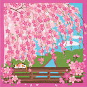 送料無料 風呂敷 三毛猫みけの夢日記 小ふろしき みけのお花見 50cm