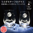 タンブラー 名入れ ギフト うさぎ好き プレゼント ペアセット 夏 薄い 薄口 うさぎモチーフ 日常使い 結婚祝い 誕生日 退職 還暦祝い 父の日 母の日 記念日 女性 ハンドメイド サンドブラスト ラッピング対応【月夜が楽しいうさぎたち/MSサイズペアセット】