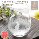 タンブラー 名入れ ギフト うさぎ好き プレゼント ペアセット 夏 薄い 薄口 うさぎモチーフ 日常使い 結婚祝い 誕生日 退職 還暦祝い 父の日 母の日 記念日 女性 ハンドメイド サンドブラスト ラッピング対応【お花と春うさぎ】