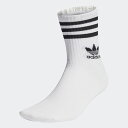 ミッドカットクルーソックス 3足組　ホワイト　【adidas originals|アディダスオリジナルス】eef54-ij0733