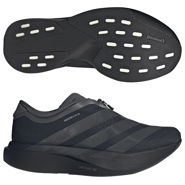 レディース アディゼロ EVO SL ZIP W　コアブラック×グレーシックス　【adidas|アディダス】ランニングシューズki4797