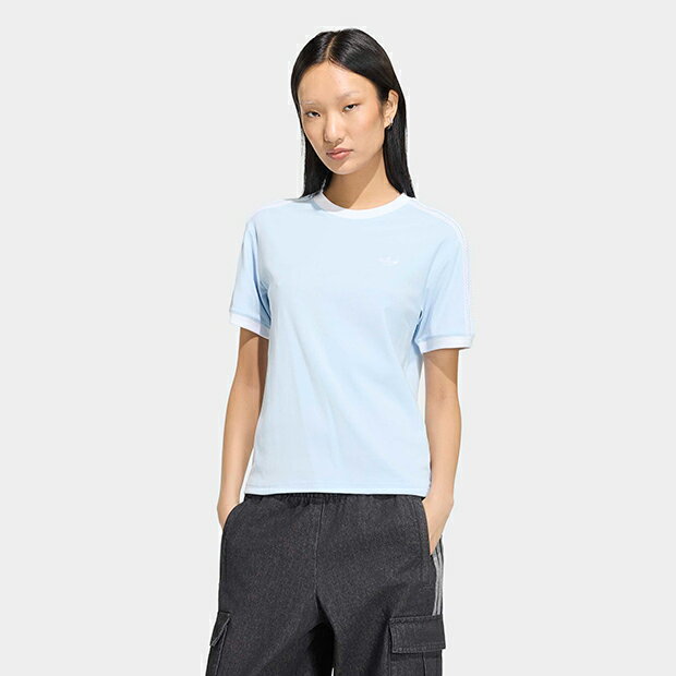 レディース スリーストライプス 半袖 Tシャツ　クリスタルスカイ　【adidas originals|アディダスオリジナルス】ci263-kx1882