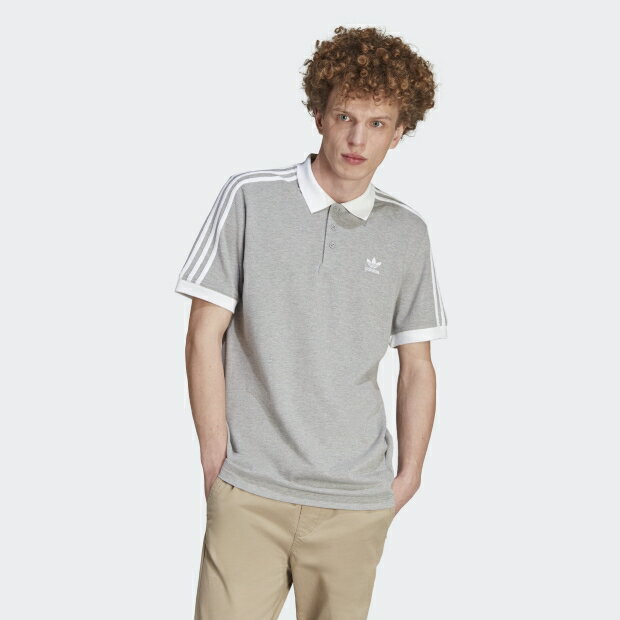 アディカラー クラシックス スリーストライプス ポロシャツ　ミディアムグレーヘザー　【adidas originals|アディダスオリジナルス】eeq25-il2502のサムネイル