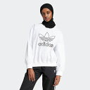 レディース アディカラー ウーブンナイロン アウトライントレフォイル クルーネックスウェット ホワイト 【adidas originals|アディダスオリジナルス】kri36-jn6118