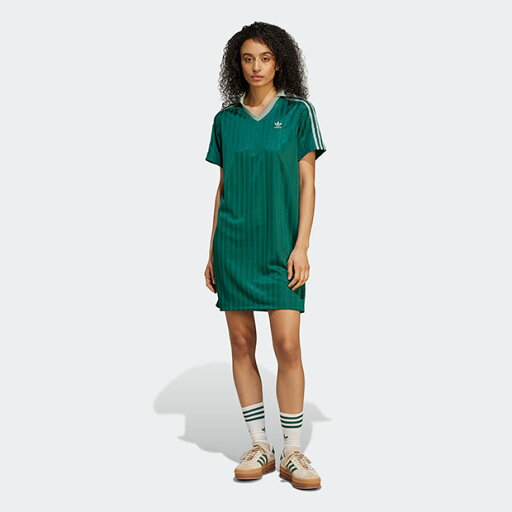 レディース アディカラー サッカー ジャカード Vネックワンピース カレッジエイトグリーン 【adidas originals|アディダスオリジナルス】ksp84-jd2601 レディース アディカラー サッカー ジャカード Vネックワンピース カレッジエイトグリーン 【adidas originals|アディダスオリジナルス】ksp84-jd2601