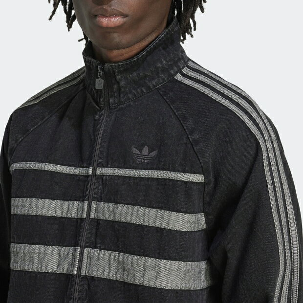 ADIDAS アディカラー ファーストブラック デニム トラックトップ　トゥルーブラッ...