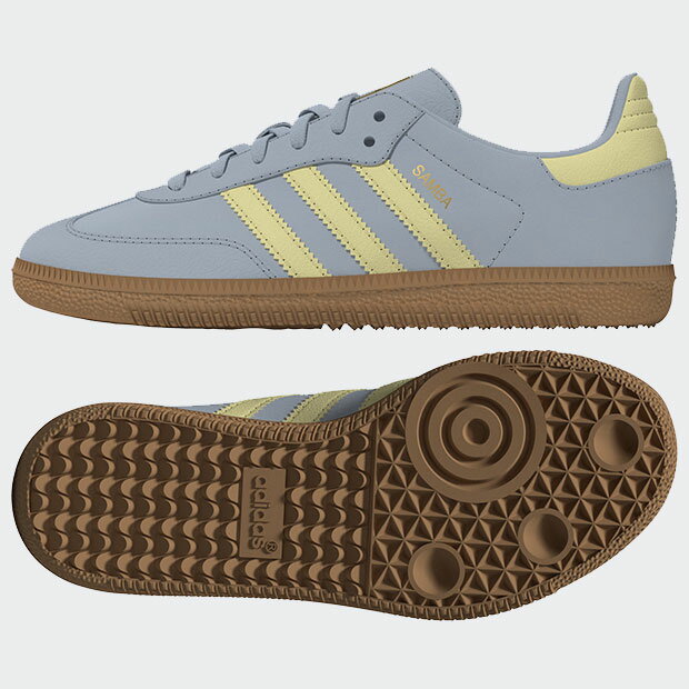 【SALE セール】ジュニア キッズ サンバ OG SAMBA OG nmr04　ワンダーブルー×パウダーイエロー　【adid..