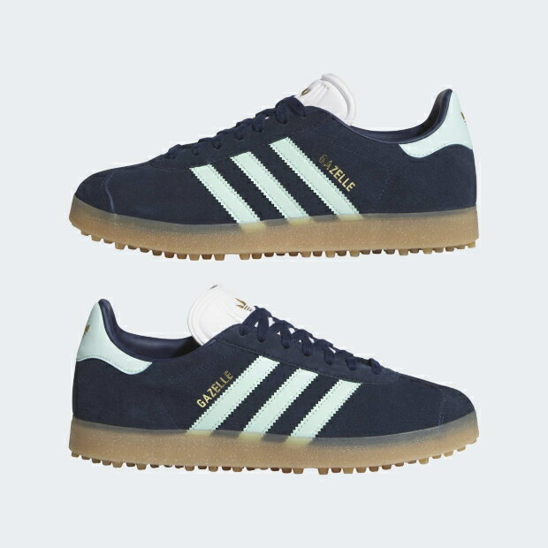 乐天商城 - ガゼル ゴルフ GAZELLE SPIKELESS GOLF njy15　ナイトインディゴ×クリアミント　【adidas originals|アディダスオリジナルス】jr4464