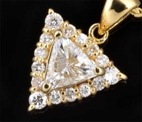 K18トリリアントカットダイヤモンド0.34ctダイヤ0.21ct18金ペンダントネックレス《送料無料!》