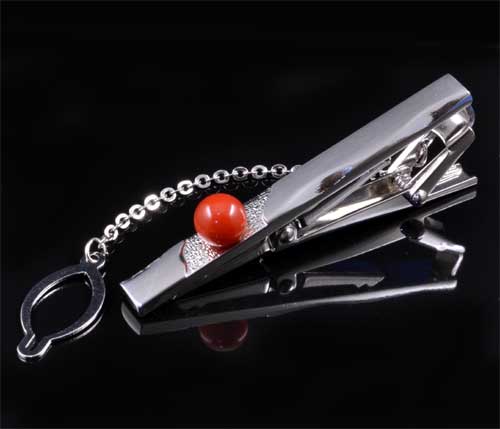 SV サンゴ 6.5mm シルバー タイピン《送料無料!》