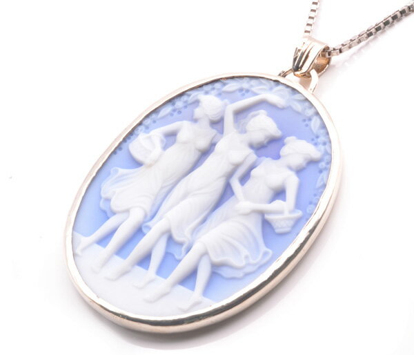 SVメノウカメオシルバーペンダント...