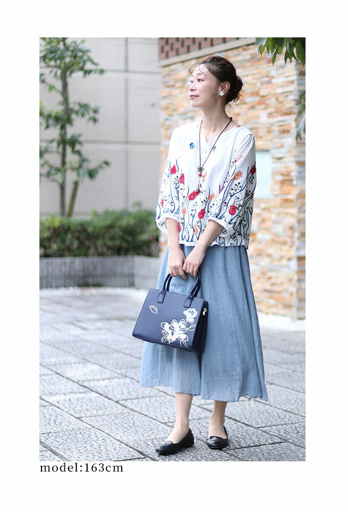 艶やかなチューリップ畑の刺繍シャツブラウス レディース ファッション トップス ...