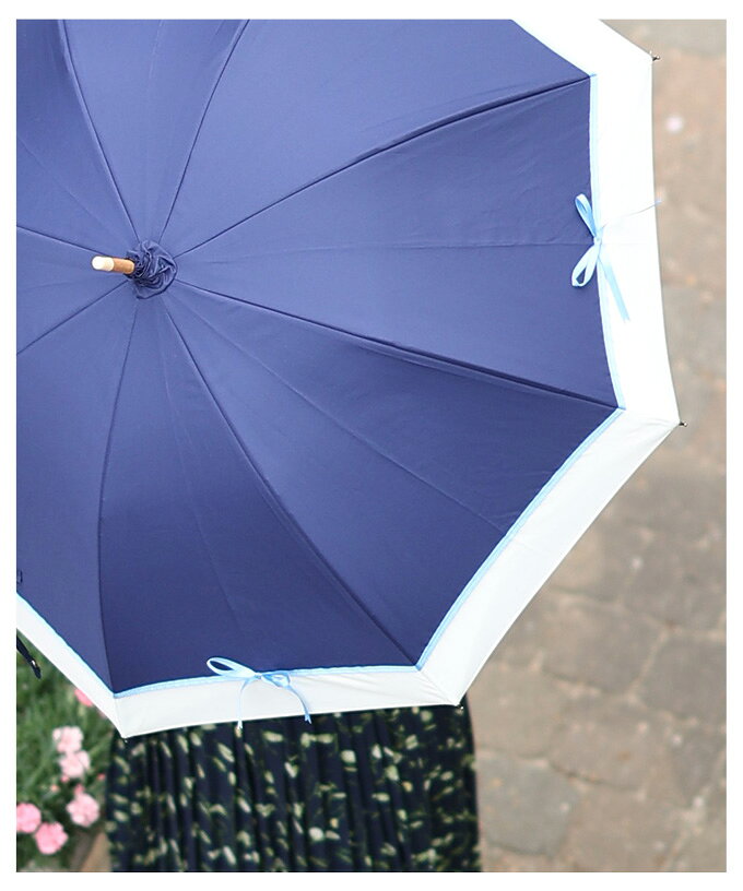 UVカット99.9%リボンモチーフ晴雨兼用日傘 レディース ファッション 小物 日傘 傘 バイカラー ファッション雑貨 春 大人可愛い 40代 レディースファッション 50代女性 ファッション 60代 ミセスファッション サワアラモード sawaalamode otona 【5月3日20時販売新作】の商品画像 2