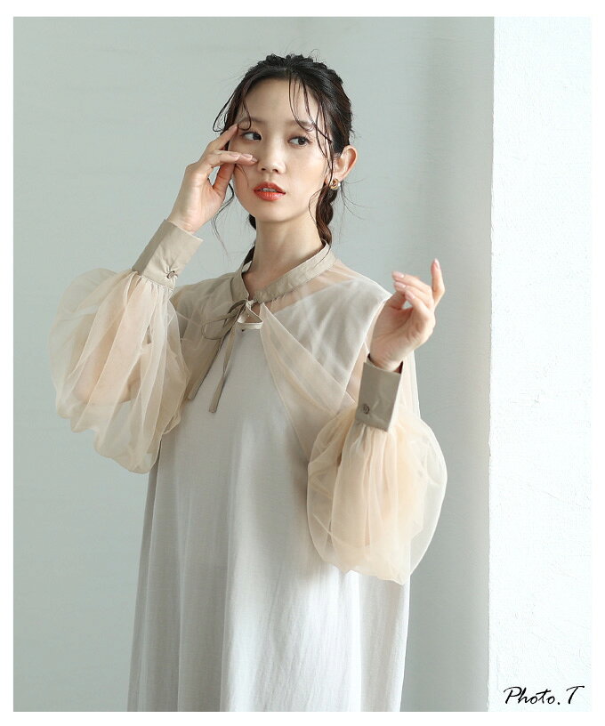エアリーな華やかさを纏うボリューム袖シフォンボレロ レディース ファッション トップス ボレロ 羽織り ボリューム袖 シフォン チュール 長袖 30代 40代 50代 60代 サワアラモード sawaalamode otona 大人 kawaii 可愛い 洋服 かわいい服 【6月12日20時販売新作】 a-la-mode-10014093 ALAMODE アラモード サンプル画像3
