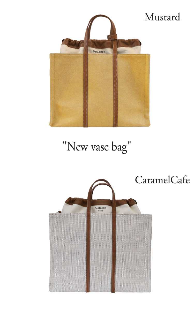 ディメーカー トートバッグ キャンバスバッグ ショルダーバッグ DeMAKER New vase bag ニュー ベイス バッグ Mustard マスタード CaramelCafe キャラメルカフェ MixedBlack ミックスドブラック CanvasNavy キャンバスネイビー キャンバスブラック 300994343 バッグ