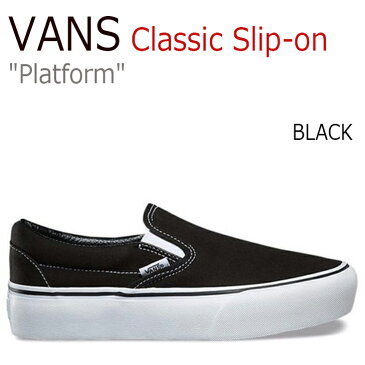 バンズ スニーカー VANS レディース 厚底 プラットフォーム PLATFORM スリッポン SLIP-ON ブラック BLACK VN00018EBLK シューズ