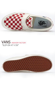 バンズ スリッポン スニーカー VANS メンズ レディース SLIP-ON 47 V DX スリッポン47 ベルクロ ANAHEIM RED アナハイム レッド VN0A3MVARJN シューズ