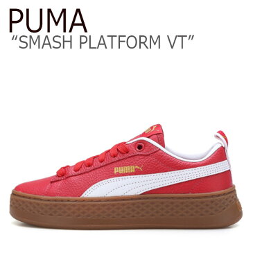 プーマ スニーカー PUMA レディース SMASH PLATFORM VT スマッシュ プラットフォーム VT RED レッド 36692602 シューズ 【中古】未使用品