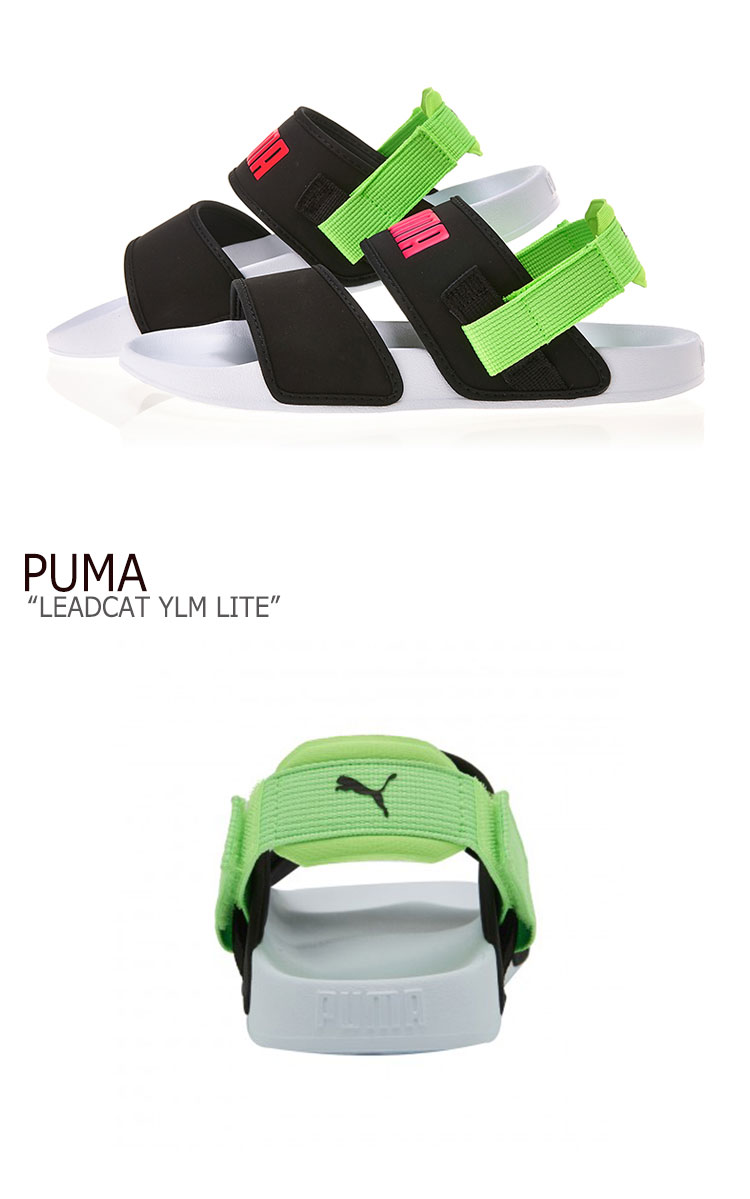 プーマ サンダル PUMA メンズ レディース PUMA×HYUNA LEADCAT YLM LITE リードキャット YLM ライト BLACK GREEN ブラック グリーン 37073305 シューズ 【中古】未使用品