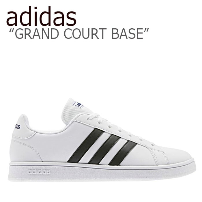 アディダス スニーカー adidas メンズ レディース GRAND COURT BASE グランドコートベース WHITE BLACK ホワイト ブラック EE7904 シューズ 【中古】未使用品