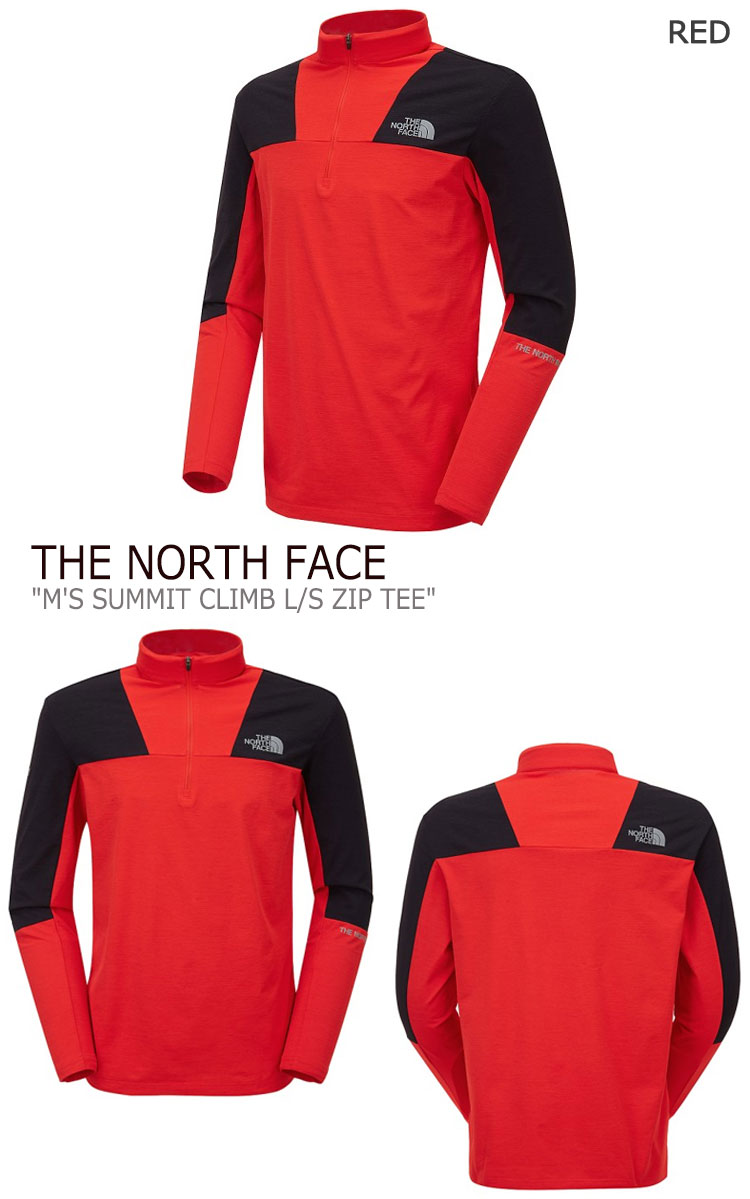 ノースフェイス ロンT THE NORTH FACE メンズ M'S SUMMIT CLIMB L/S ZIP TEE サミット クライム ロングスリーブ ジップTEE RED レッド WHITE ホワイト GRAY グレー NT7LL00A/B/C ウェア 【中古】未使用品