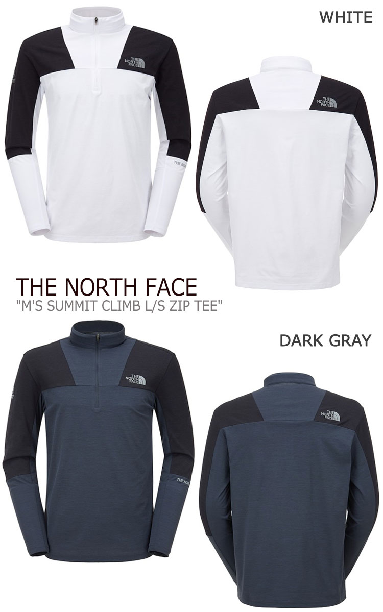 ノースフェイス ロンT THE NORTH FACE メンズ M'S SUMMIT CLIMB L/S ZIP TEE サミット クライム ロングスリーブ ジップTEE RED レッド WHITE ホワイト GRAY グレー NT7LL00A/B/C ウェア 【中古】未使用品