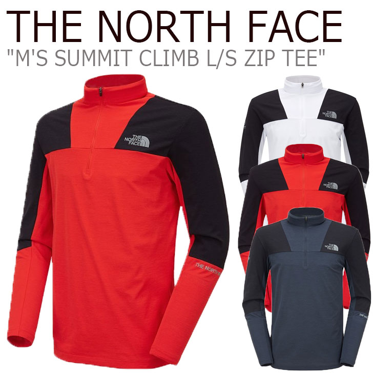 ノースフェイス ロンT THE NORTH FACE メンズ M'S SUMMIT CLIMB L/S ZIP TEE サミット クライム ロングスリーブ ジップTEE RED レッド WHITE ホワイト GRAY グレー NT7LL00A/B/C ウェア 【中古】未使用品