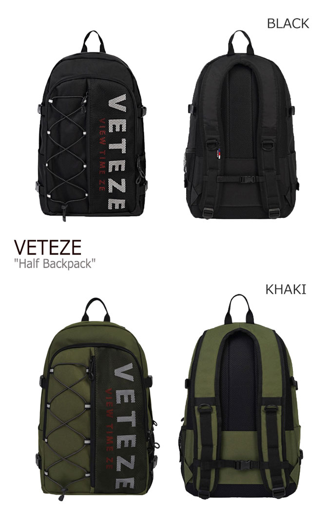 ベテゼ リュックサック VETEZE メンズ レディース Half Backpack ハーフ バックパック BLACK KHAKI BEIGE ブラック カーキ ベージュ 19VTZBAC001/2/4 バッグ